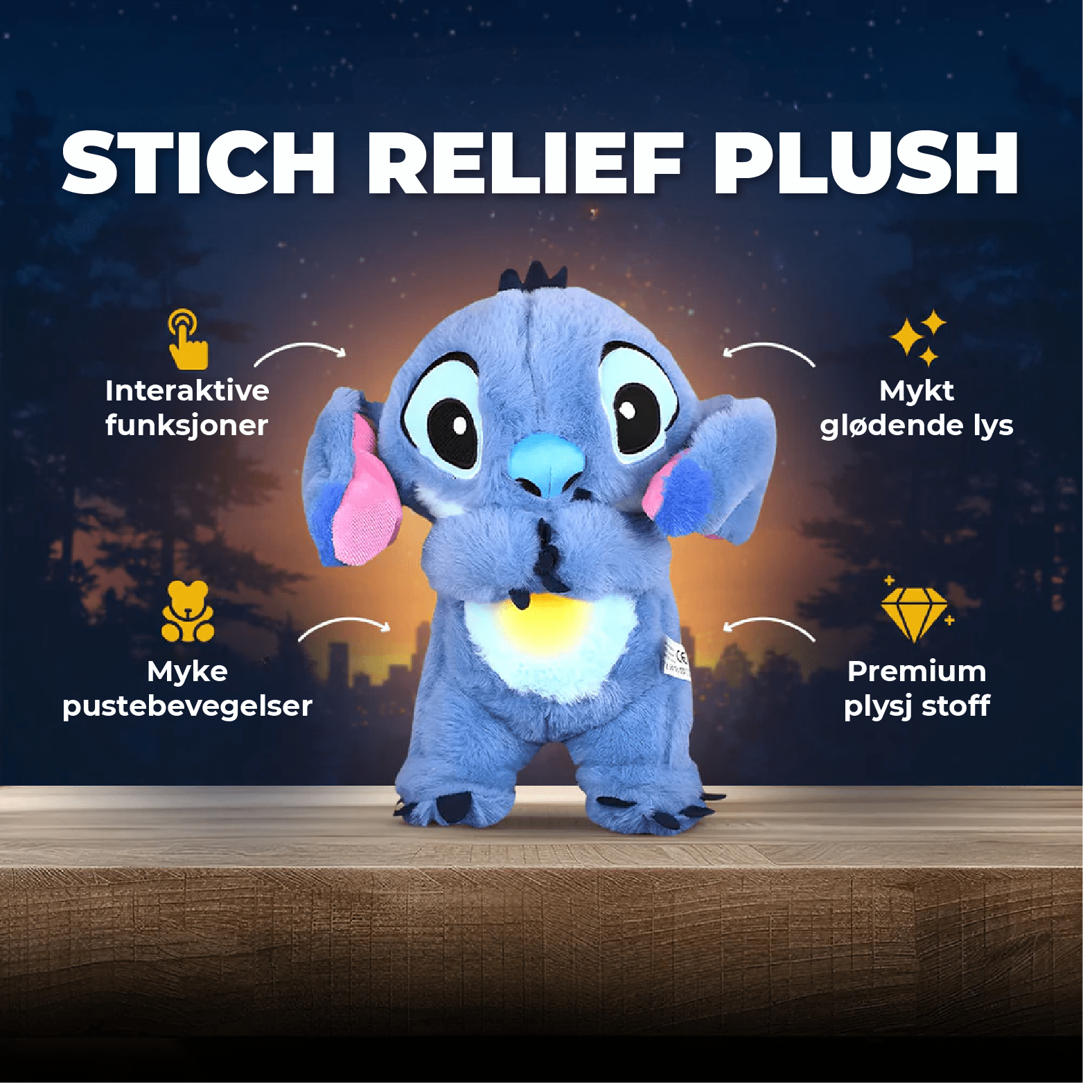 Koselig Stitch plysj som søvnhjelp og kilde til dyp komfort og ro.