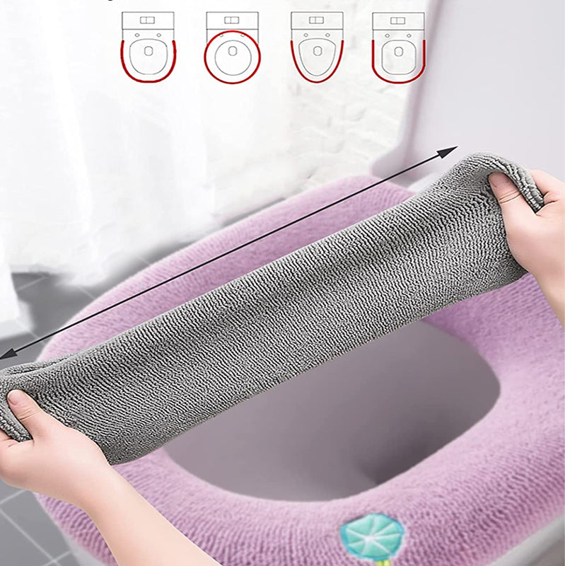 Polyester toalettsetetrekk som holder deg varm. Enkel montering for hygienisk baderomsinnredning.