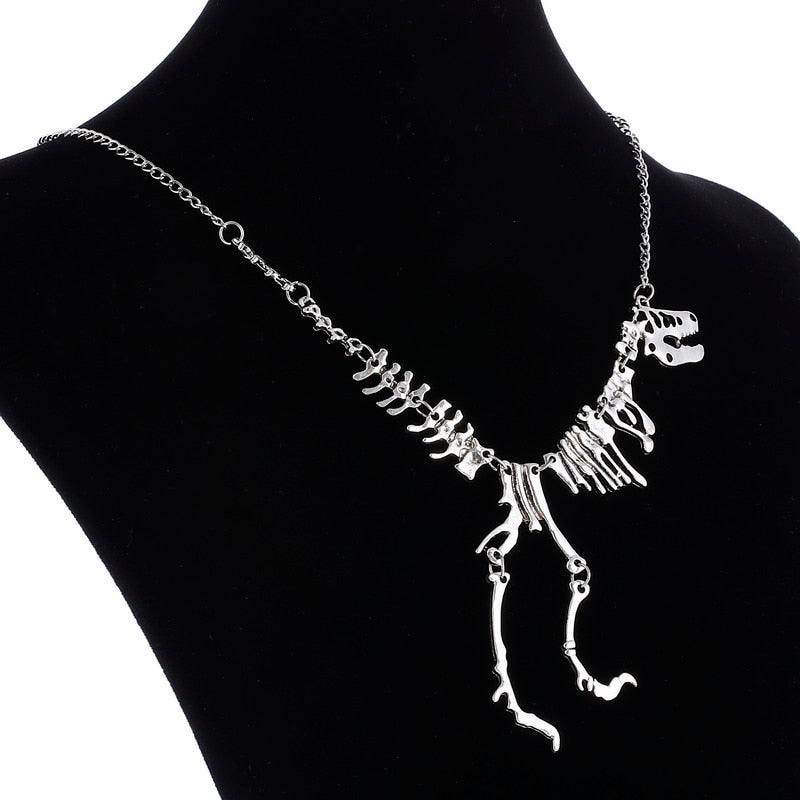 Dinosaur skjeletthalskjede for kvinner, T-Rex design, perfekt som en unik gave.