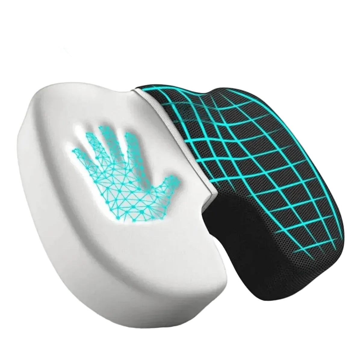 Ortopedisk 4D setepute for optimal komfort. Ergonomisk halebeinspute gir smertelette for kontor og bil.