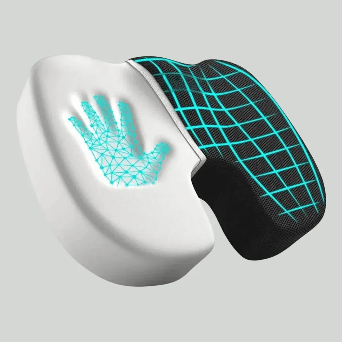 Myk og støttende 4D komfortpute. Ergonomisk setepute gir trykkavlastning for rygg og halebein.