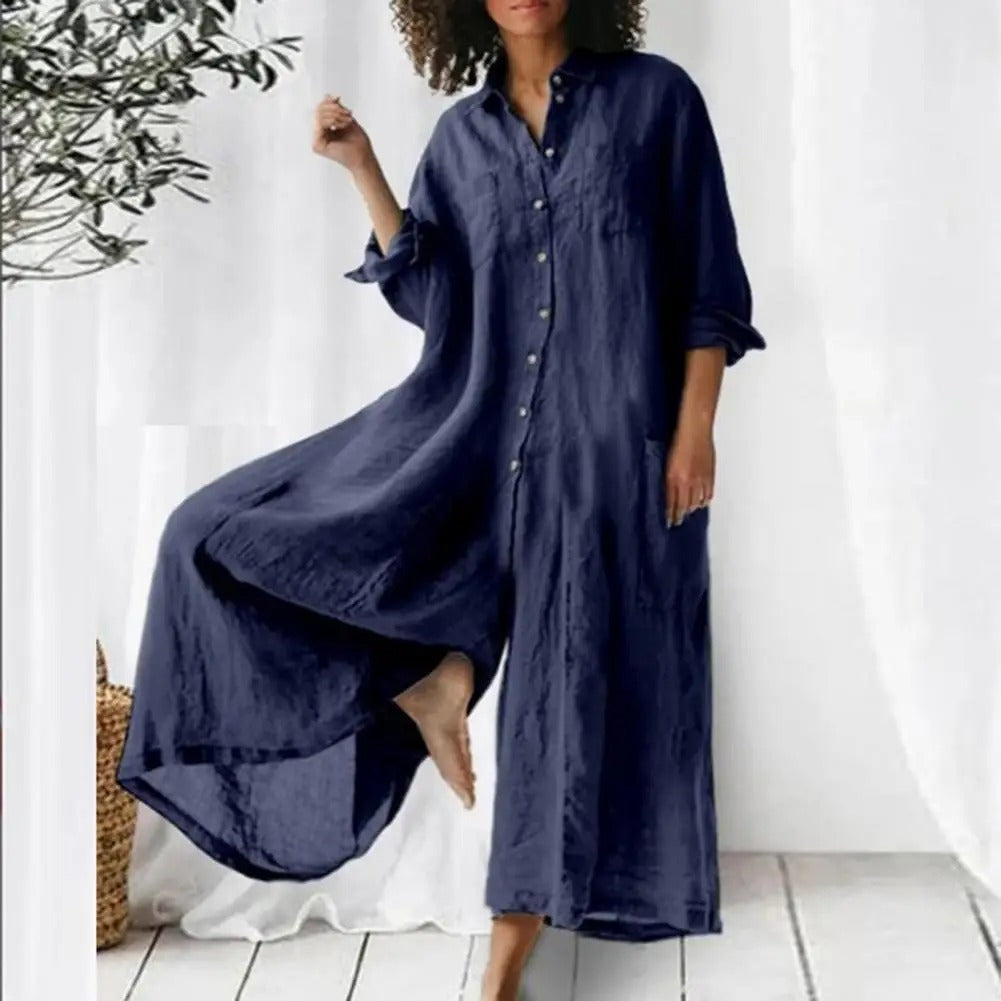 Dame lett oversized overall fra siden