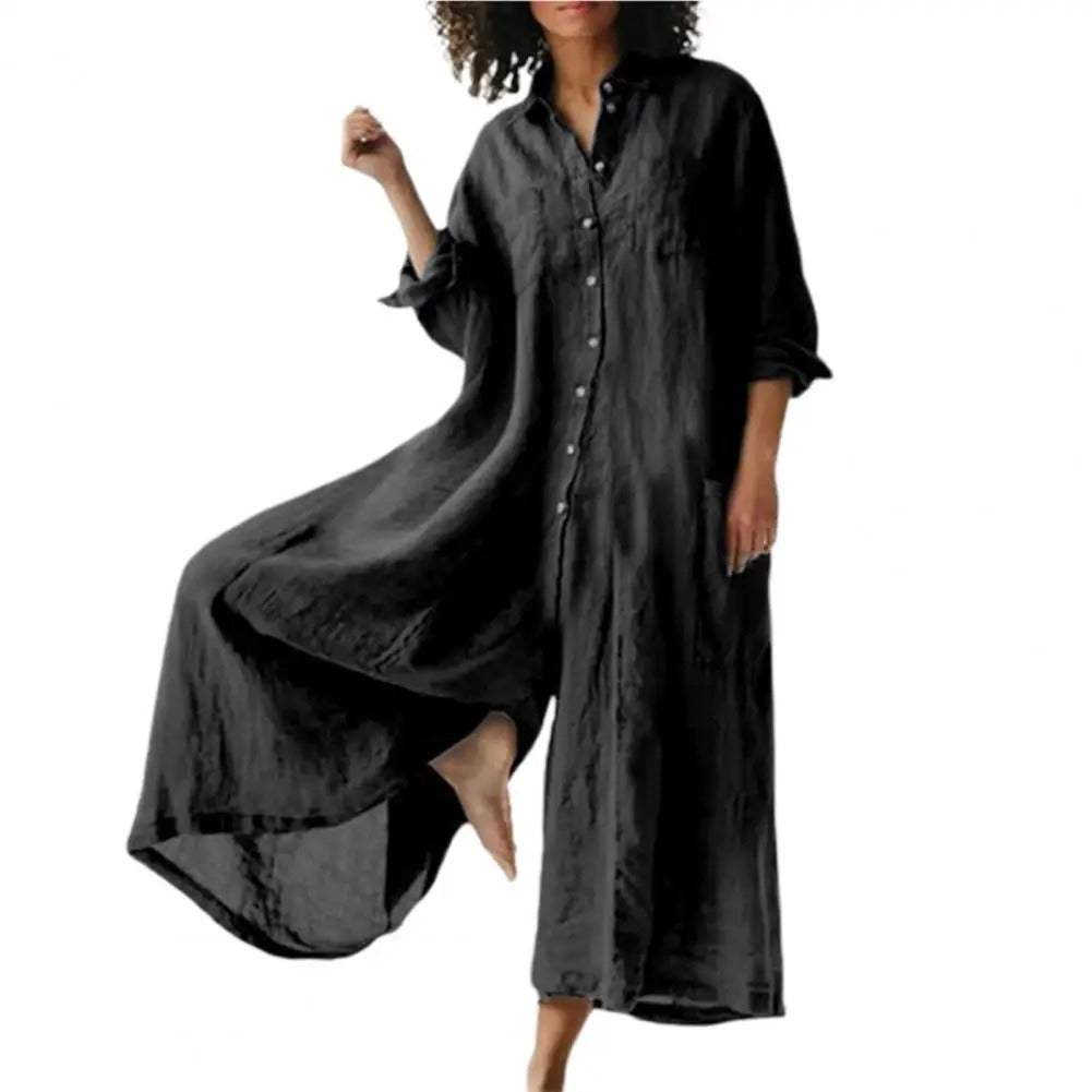 Dame lett oversized overall i svart