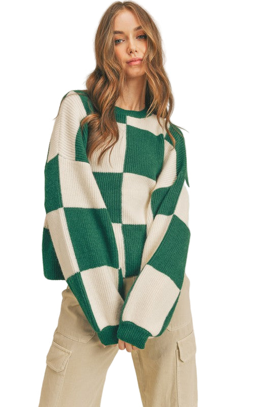 Oversized rutete damegenser i mykt stoff for trendy og komfortabel fritidsbruk. Perfekt for høst og vinter.