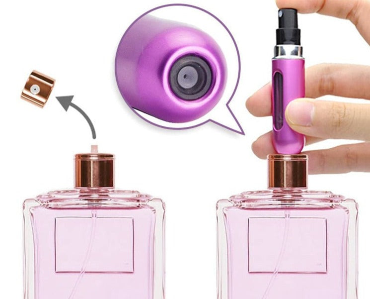 Praktisk gadget: påfyllbar parfymebeholder for reise, enkel å bruke og elegant design.
