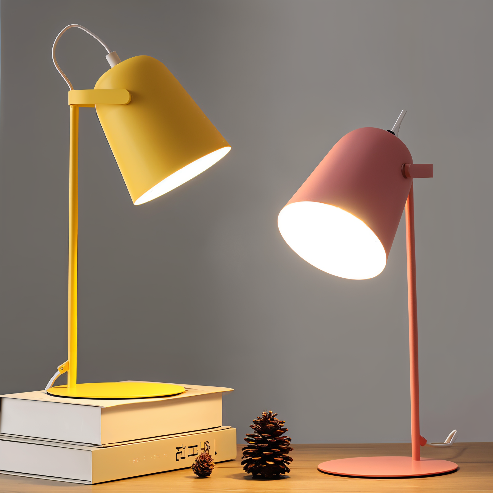 Allsidig pastell bordlampe for moderne interiør. Macaron-designet skrivebordslampe med god belysning.