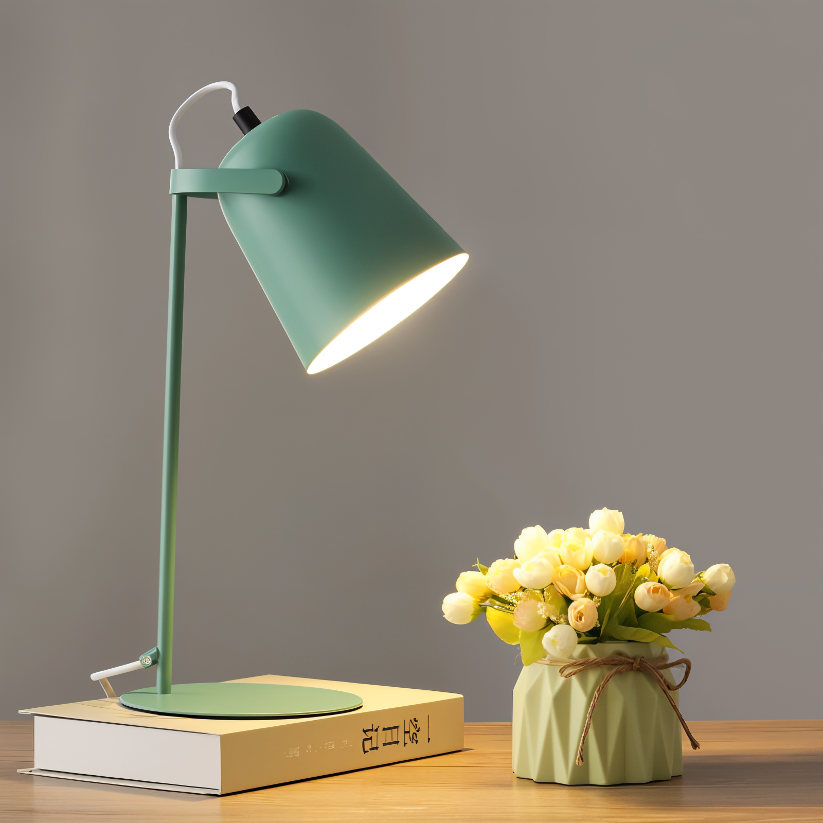 Justerbar LED-skrivebordslampe med pastell design. Ideell for arbeidsplassen eller som stemningsbelysning.