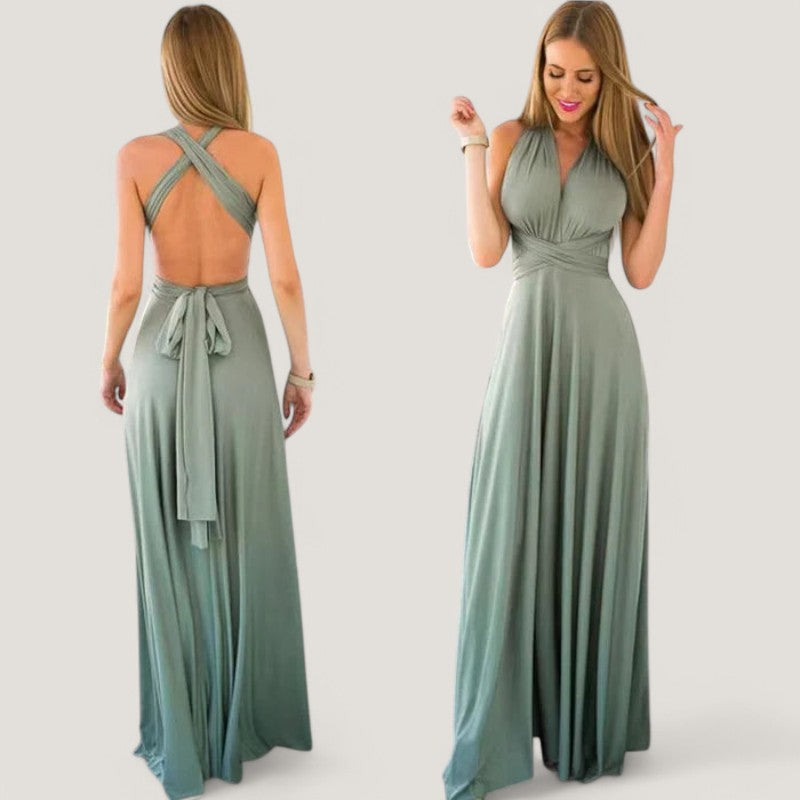 Elegant plissert midi kjole i polyester for kvinner, perfekt for fest og hverdagsbruk.
