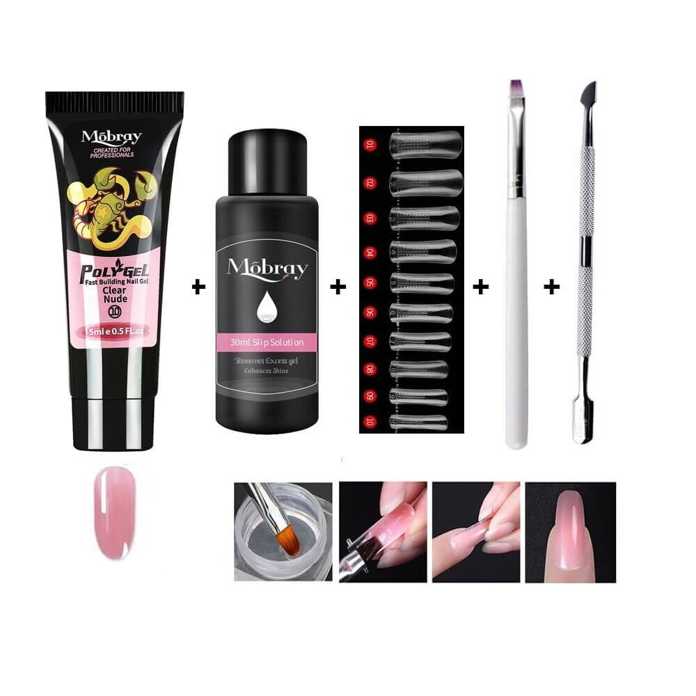 Feilfri negler med Poly Gel Neglesett Luksus, ideell for neglepleie