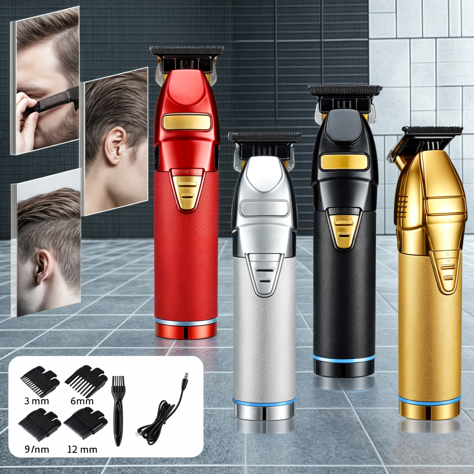 Elegant profesjonell hårklipper for menn, ergonomisk designet for nøyaktig barbering og trimming.