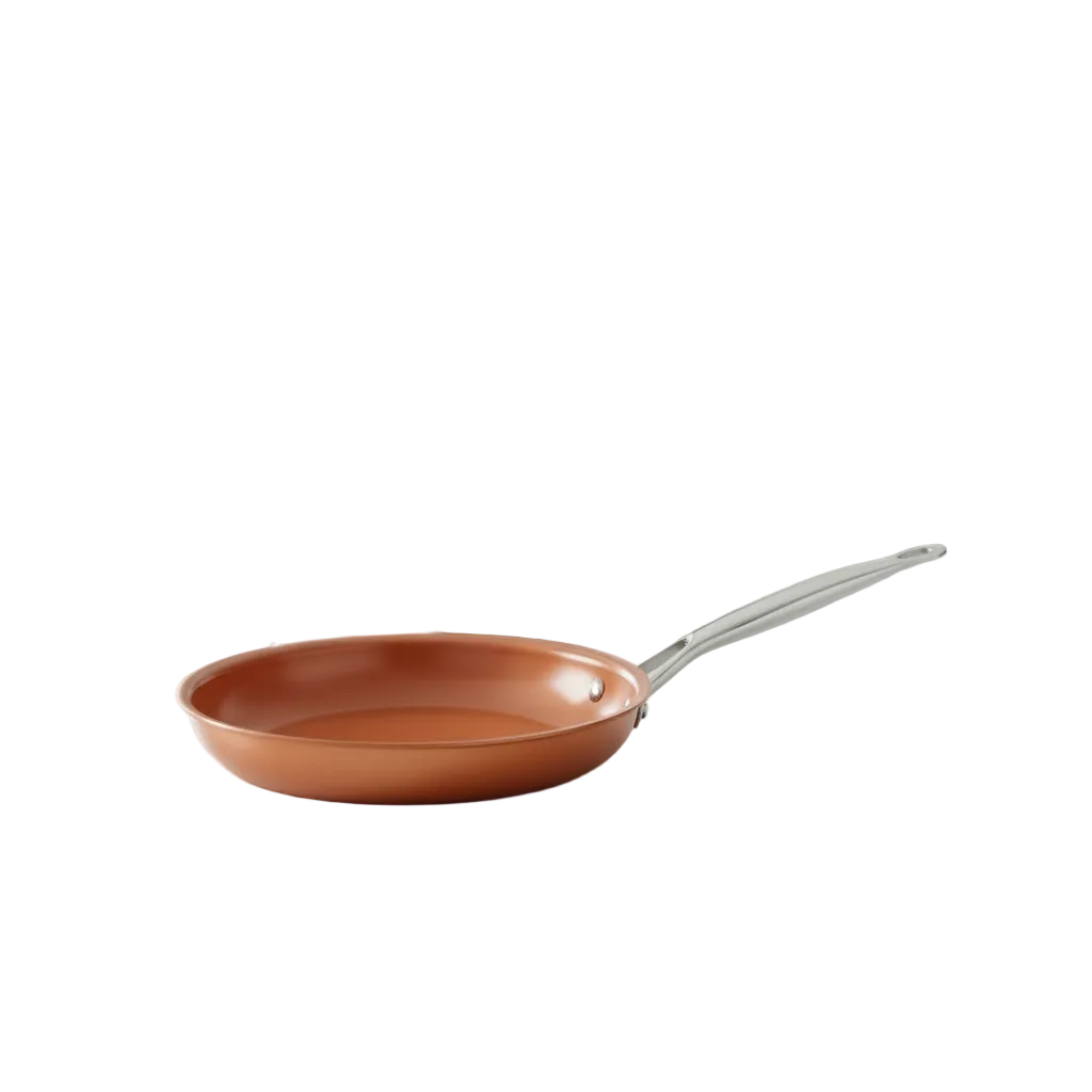 Profesjonell kobberpanne med non-stick belegg for effektiv og sunn matlaging på kjøkkenet.