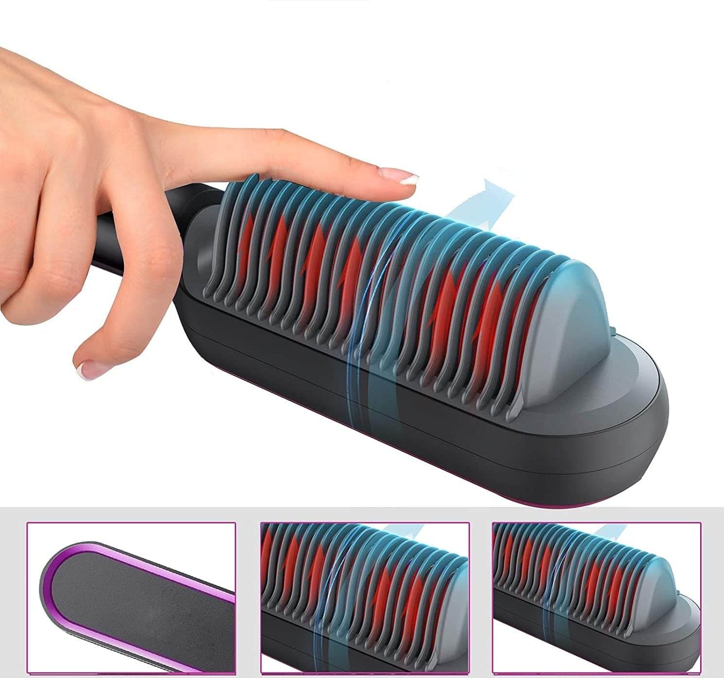 Få salong-glatt hår med denne innovative oppvarmede rettetangbørsten.