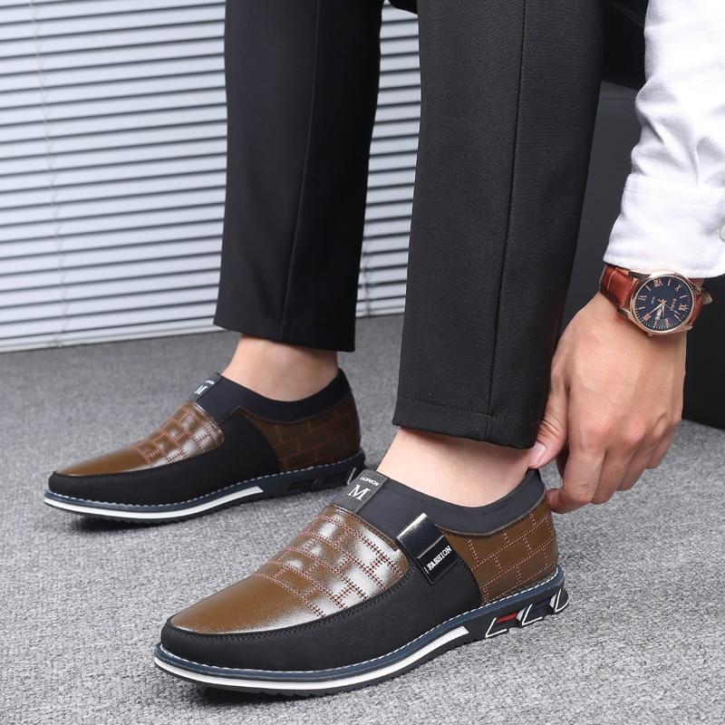 Elegante brune herresko, pustende materiale, ideelle for businesscasual og stil.