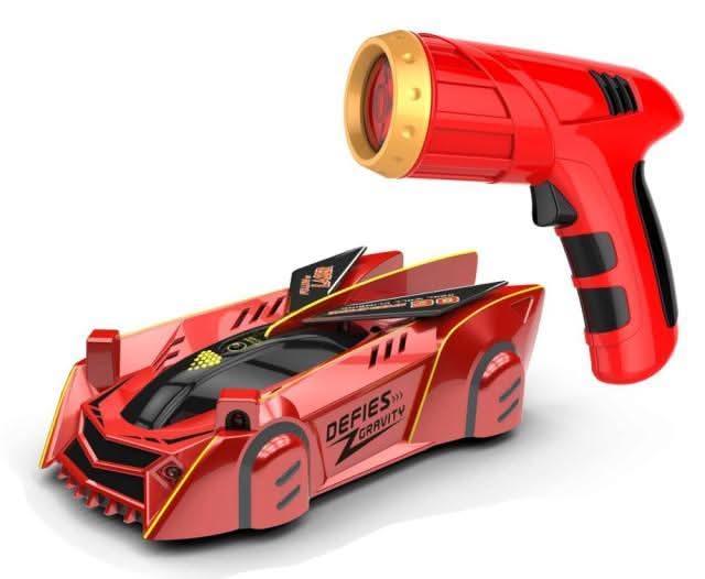 Radiostyrt veggklatrebil for barn. Laserstyrt RC bil med LED lys, perfekt for innendørs lek på vegger og tak.