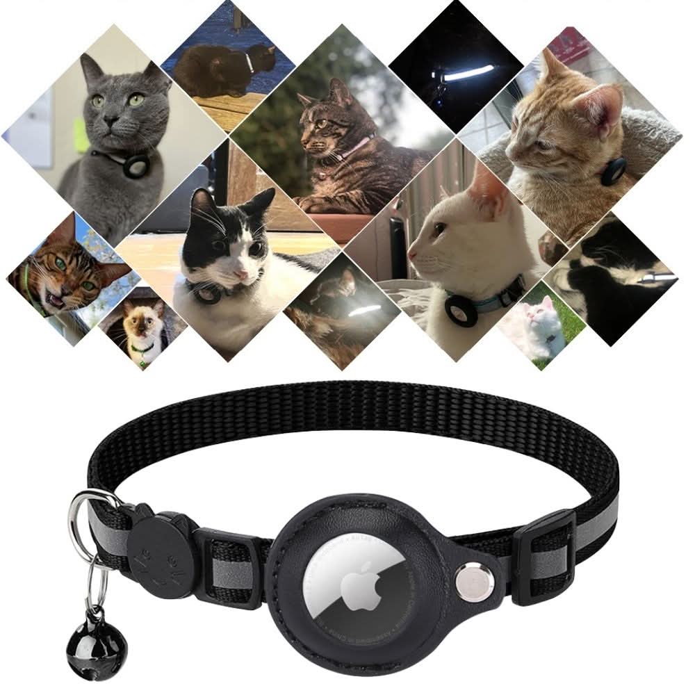 Sikkerhetsutstyr for katt: Reflekterende GPS-halsbånd. Slitesterkt nylon for aktive katter og sporing.
