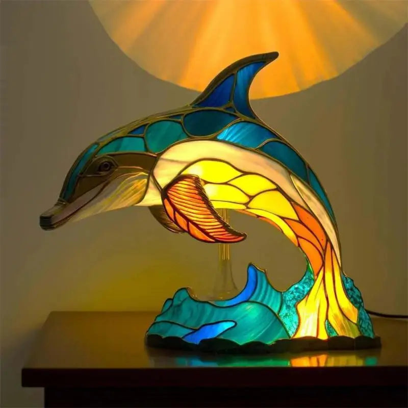Sjarmerende 3D dyrelampe. Denne retro mosaikk bordlampen er en unik dekorativ lyskilde som skaper stemning.