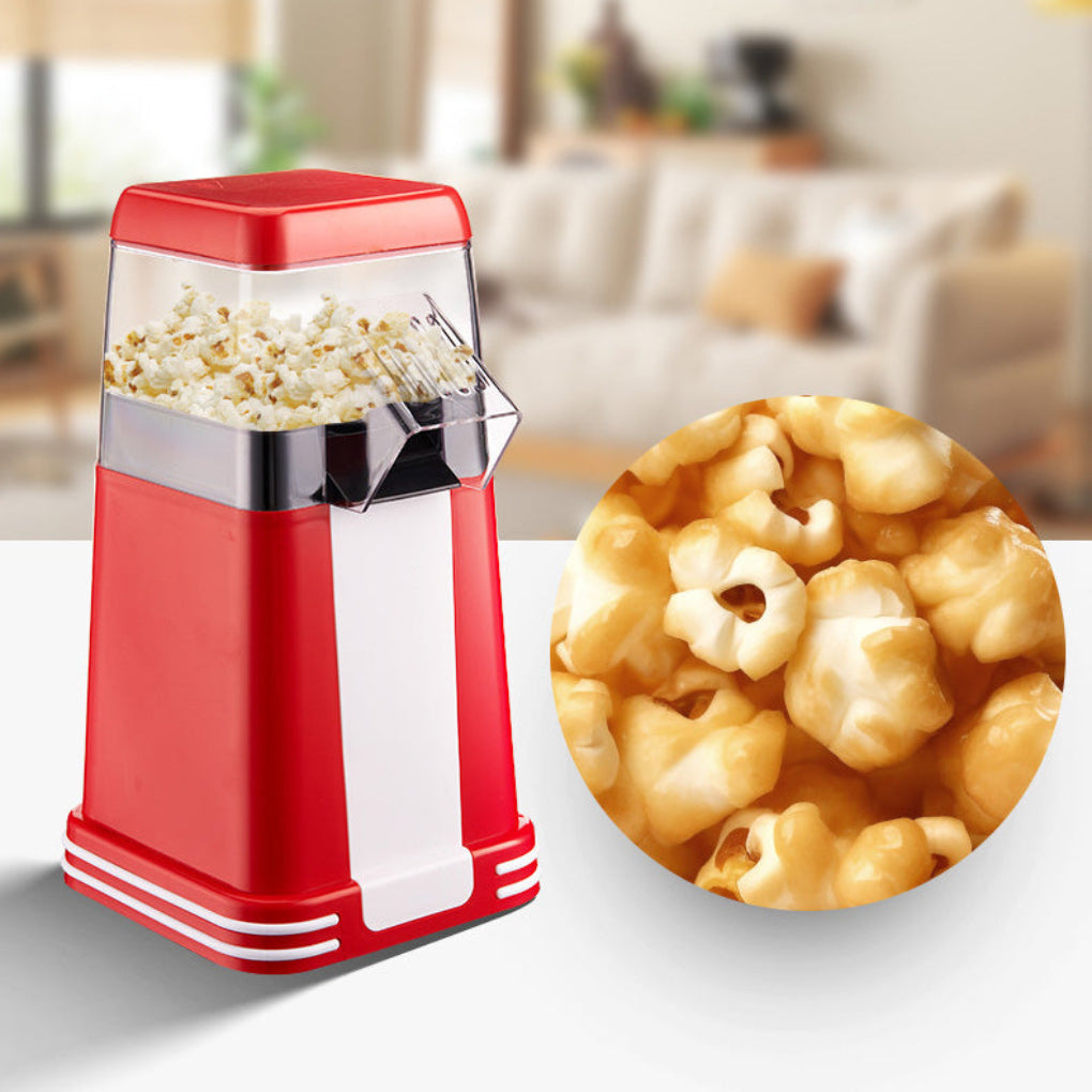 Vintage-inspirert elektrisk popcornmaskin, 1200W, perfekt kjøkkenutstyr for rask og deilig snacks til fest.