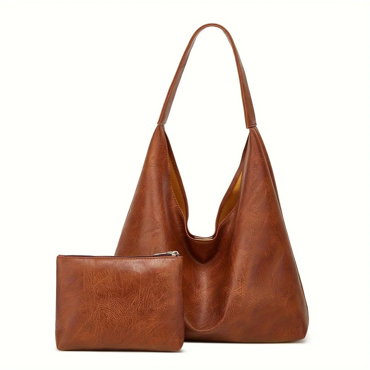 Klassisk brun retro skulderveske, elegant og praktisk for kvinner.