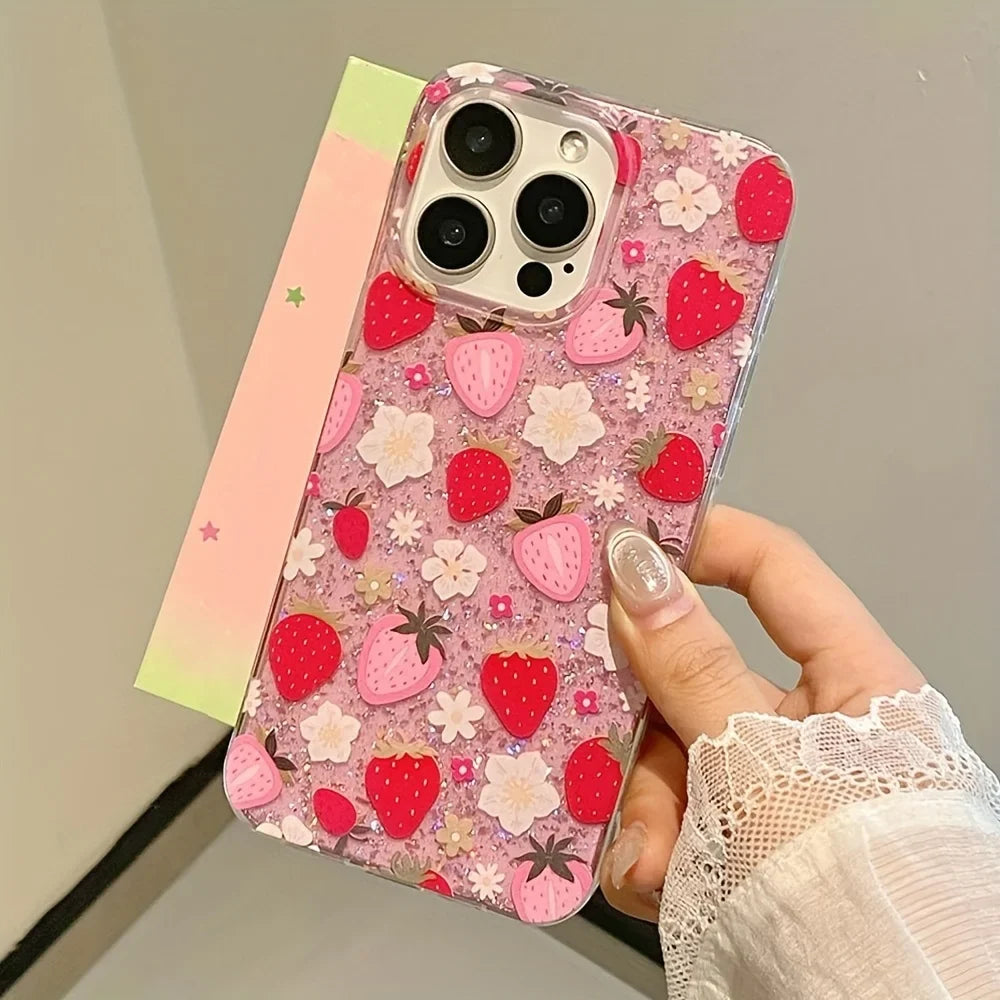 Lettvekt rosa blomsterdeksel til iPhone. Holdbart TPU mobiltelefondeksel gir elegant beskyttelse.