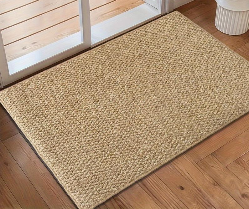Rustikk dørmatte i jute-look, ideell for innendørs og utendørs bruk. Slitesterk og vedlikeholdsvennlig.