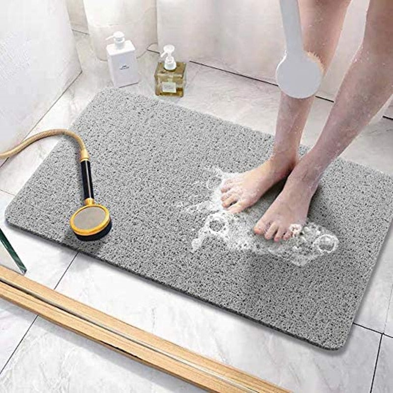 Sklisikker badematte i luffa for dusj og badekar, hygienisk baderomsutstyr