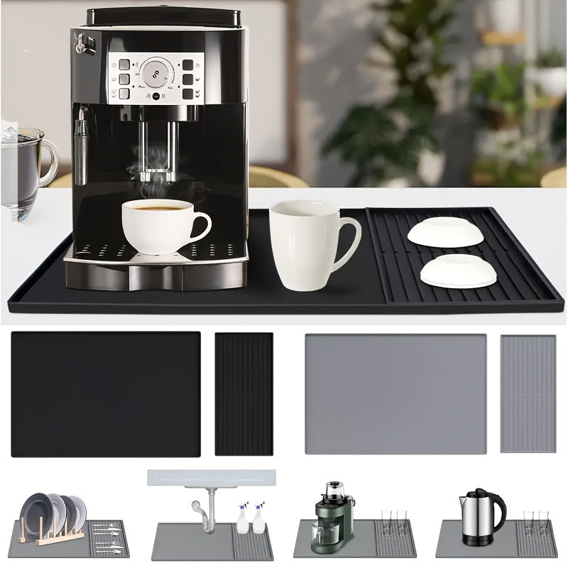 Moderne kjøkkenutstyr: silikonmatte for kaffehjørnet. Essensiell for et rent, organisert og stilig område.