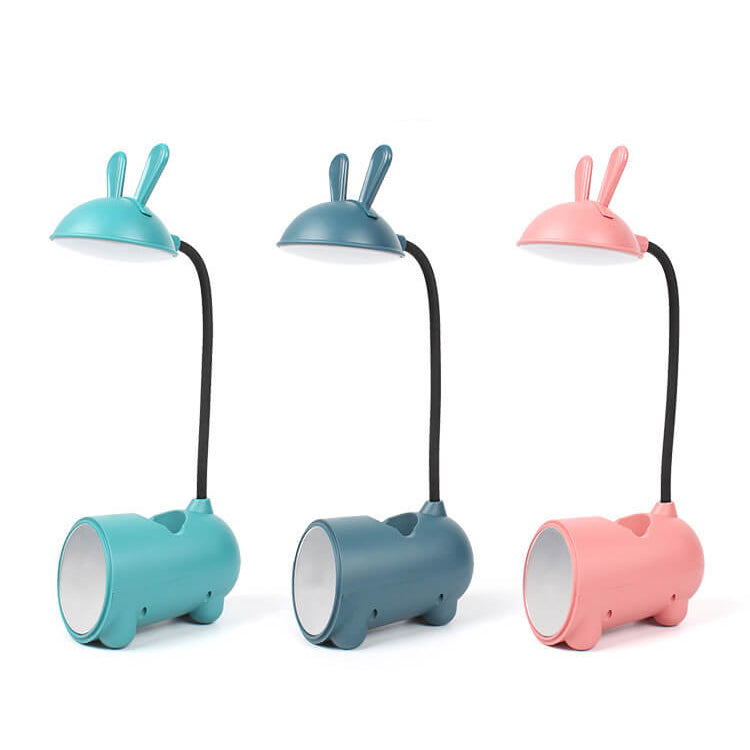 LED nattlampe og skrivebordslampe i ett, med penneholder og berøringsfølsom lysjustering for barn.