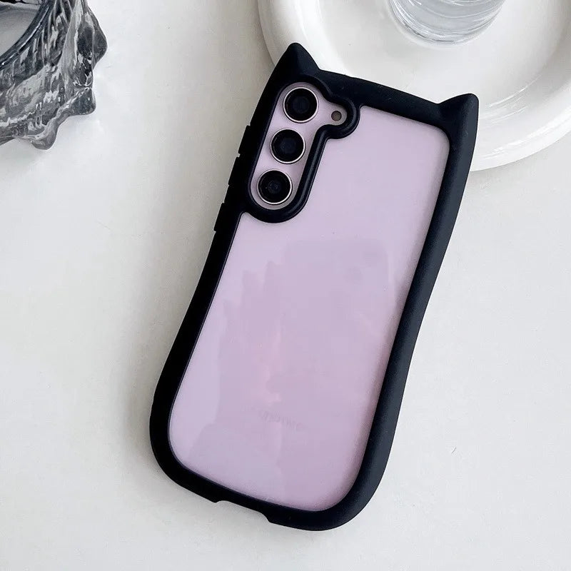 Samsung mobildeksel med iøynefallende 3D kattører og gjennomsiktig finish. Støtsikker beskyttelse.