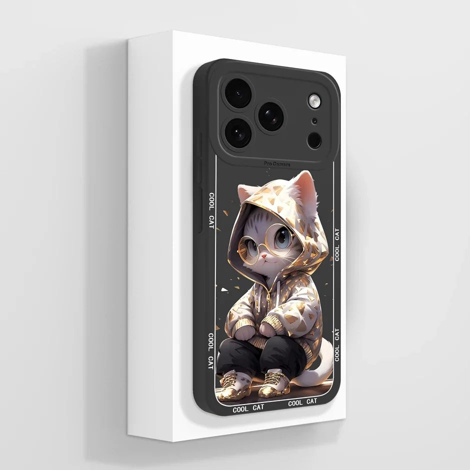 Fargerikt iPhone 17 deksel, tegneserie design. TPU, støtsikker, ripebeskyttelse og trådløs lading.