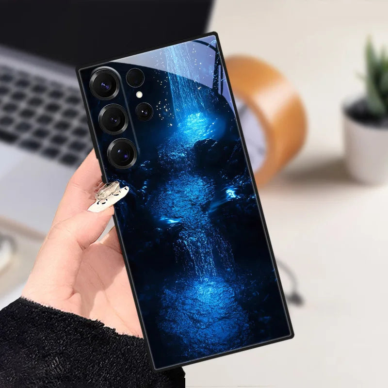 Unikt dyremotiv deksel for Samsung Galaxy, med rev-design og slank beskyttelse.