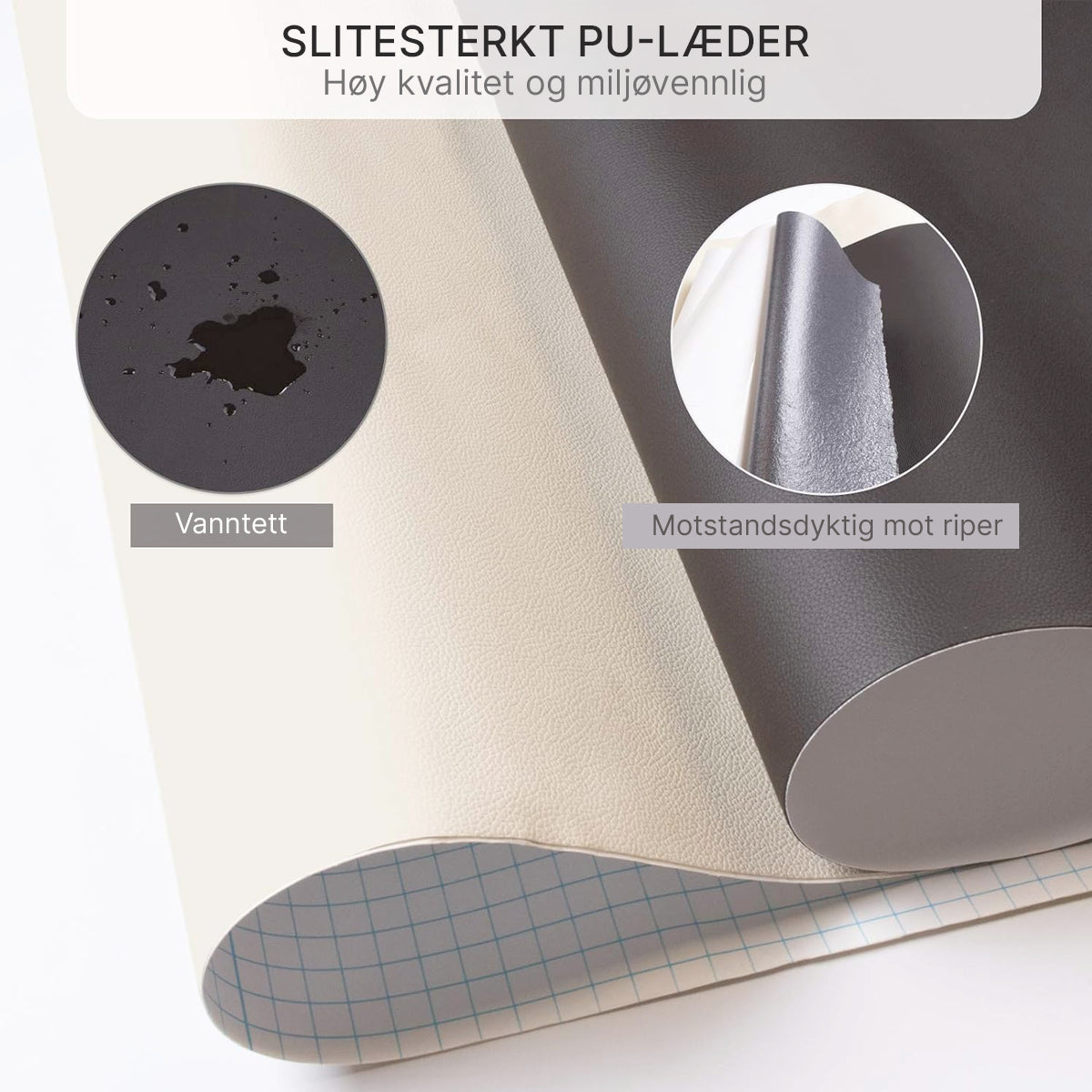 Stor selvklebende skinnlapp for varig møbelreparasjon og oppfriskning av skinn.