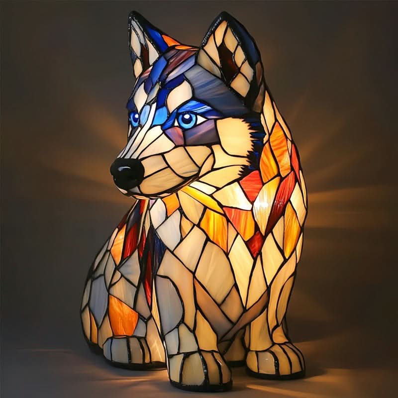 Nattlampe med hundedesign og LED-lys, 15 cm, USB, en fin gaveidé.