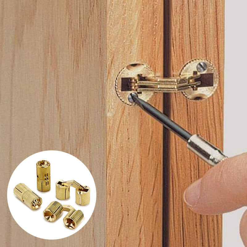 Skjult messinghengsel for møbler, usynlig design for et rent utseende.