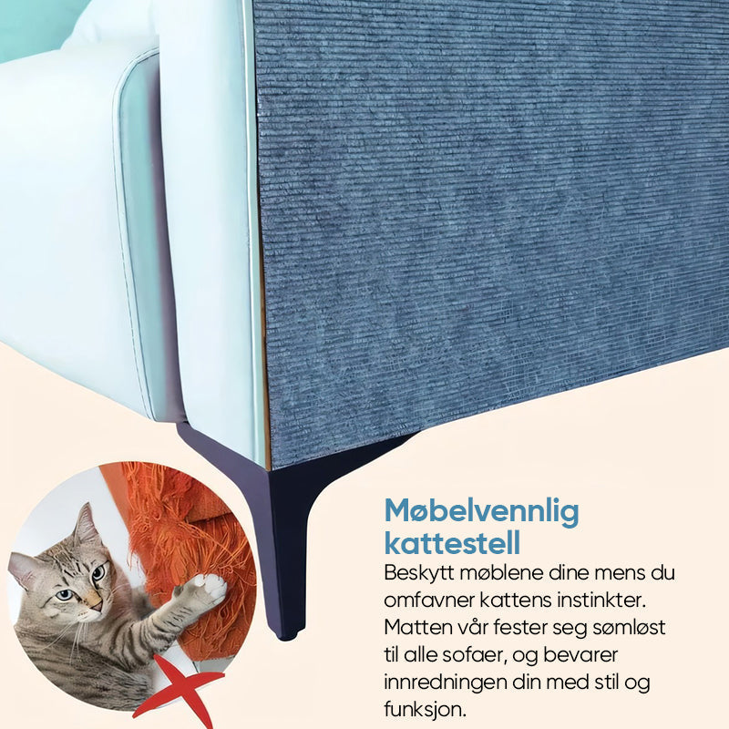 Horisontal klorematte for katt, gir komfortabel overflate for hvile og klore.