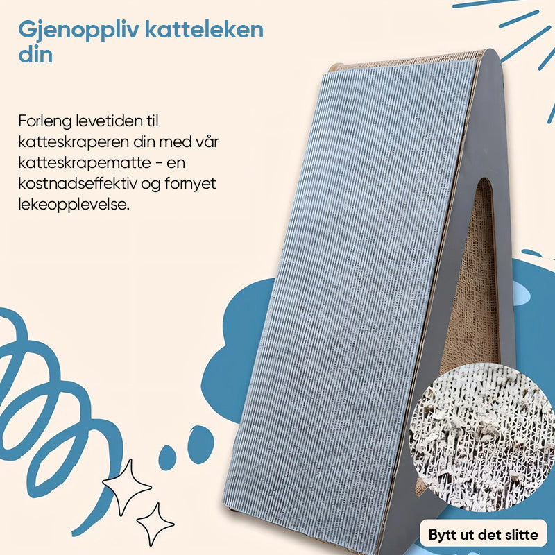 Slitesterk klorematte: Robust dyreutstyr som beskytter møbler og tilfredsstiller kattens klorebehov.