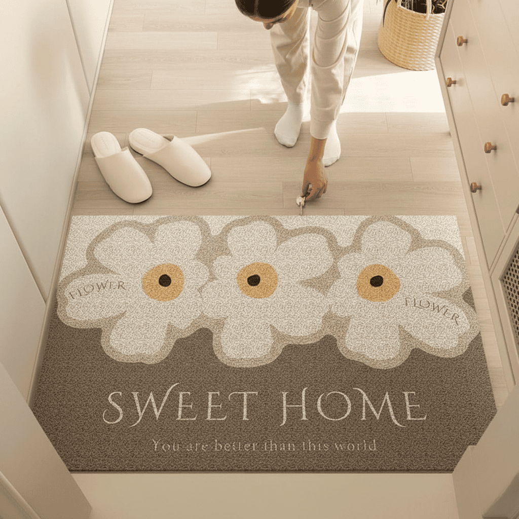 Mørk brun 80x120 cm sklisikker inngangsmatte. Slitesterk smussfangende gulvmatte for høy trafikk områder.