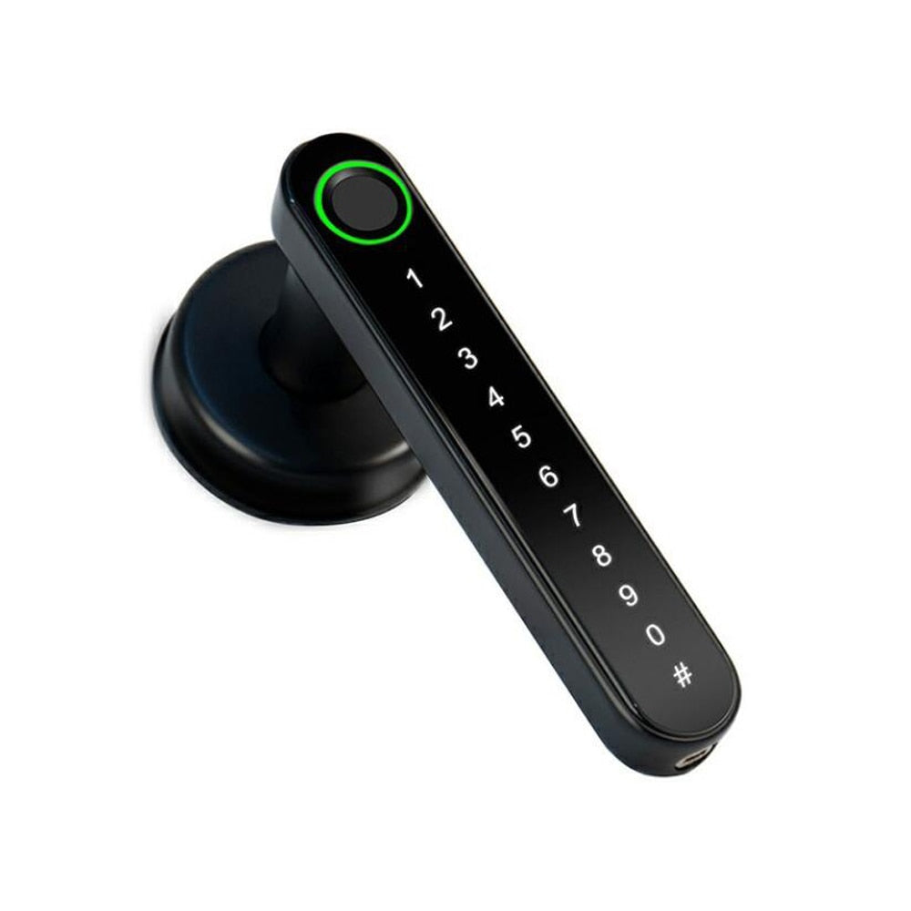 Smart dørlås med fingeravtrykk for nøkkelfri sikkerhet i hjemmet, enkel å installere trådløst.