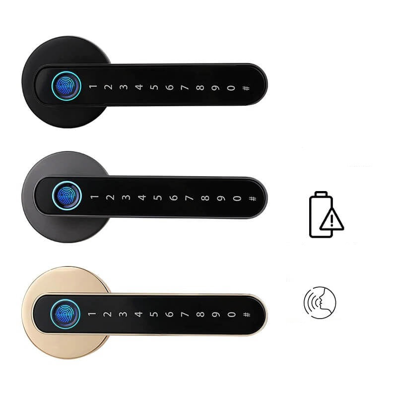 Robust digital dørlås med fingeravtrykk, moderne design for sikker og nøkkelfri inngang til hjemmet.