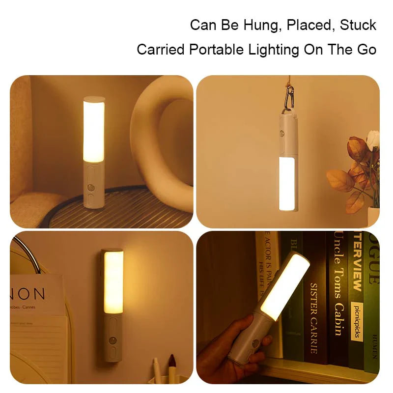 Smart LED nattlampe med bevegelsessensor. Trådløs og oppladbar, ideell for gang og soverom.