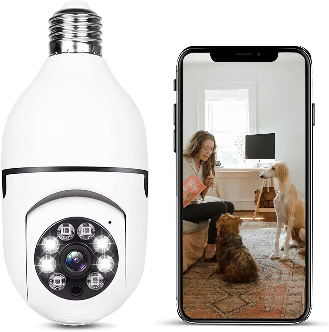 Smart hjemmegadget: Wi-Fi sikkerhetskamera i lyspærefeste, ideelt for diskret hjemmesikkerhet.