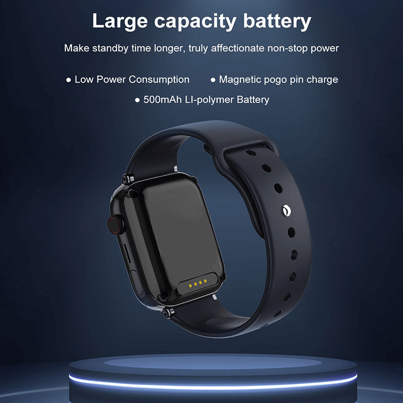 Robust, vanntett smartklokke for barn med 4G, GPS og brukervennlig touchskjerm. Ideell for lek og læring.