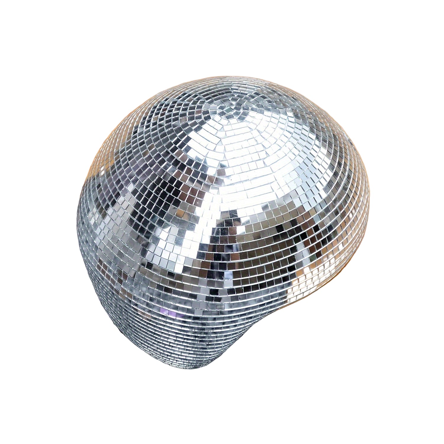 Smeltet diskokuleskulptur, reflekterende moderne hjemmedekorasjon. Unik interiørdesign, retro stil.