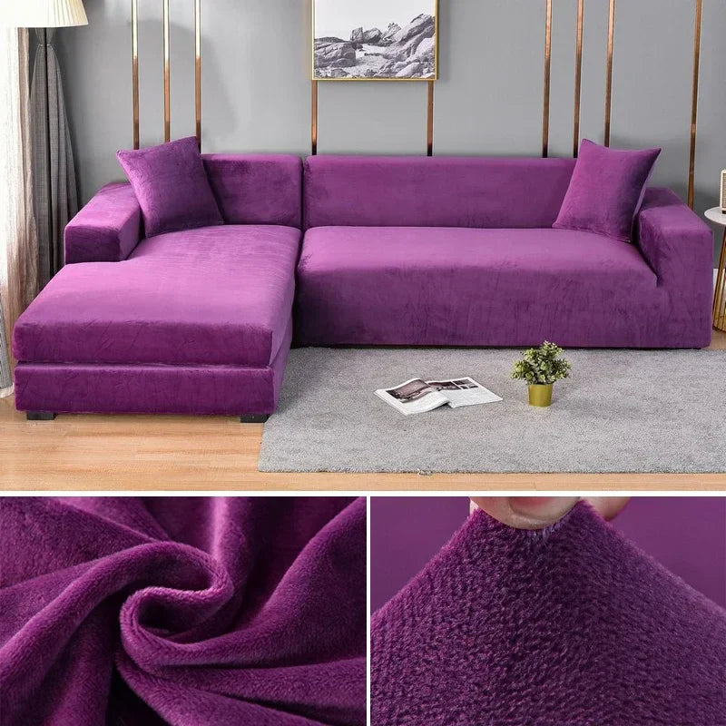 Detalj av elastisk stretch-materiale i sofatrekk. Mykt og slitesterkt for optimal beskyttelse.