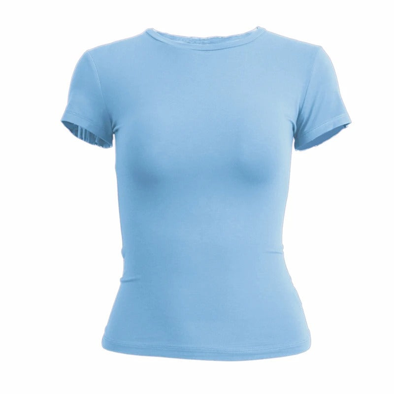 Stilren sporty topp for kvinner, slim passform som fremhever figuren, ideell for hverdagsbruk.