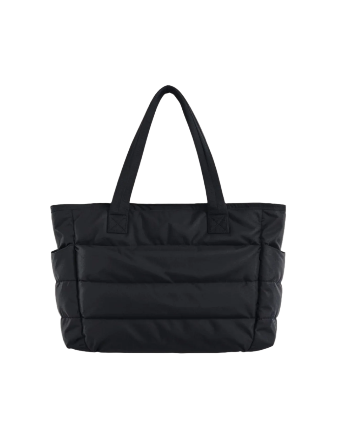 Stilfull beige puffer tote bag for damer, romslig hverdagsvske til jobb, skole og fritid.