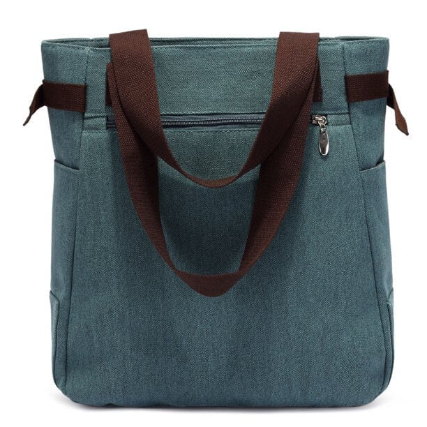 Lerretsveske med brodert kattemotiv, perfekt for en uformell look.