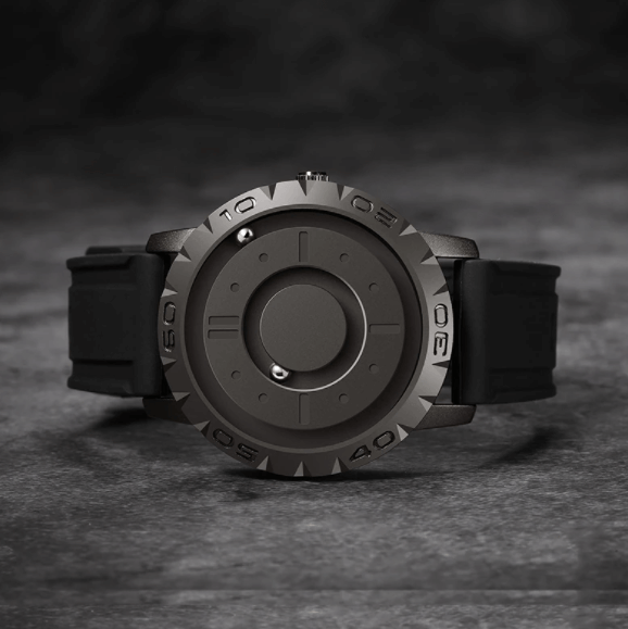 Moderne armbåndsur for menn, nyskapende ballklokke med magnetisk tidvisning.