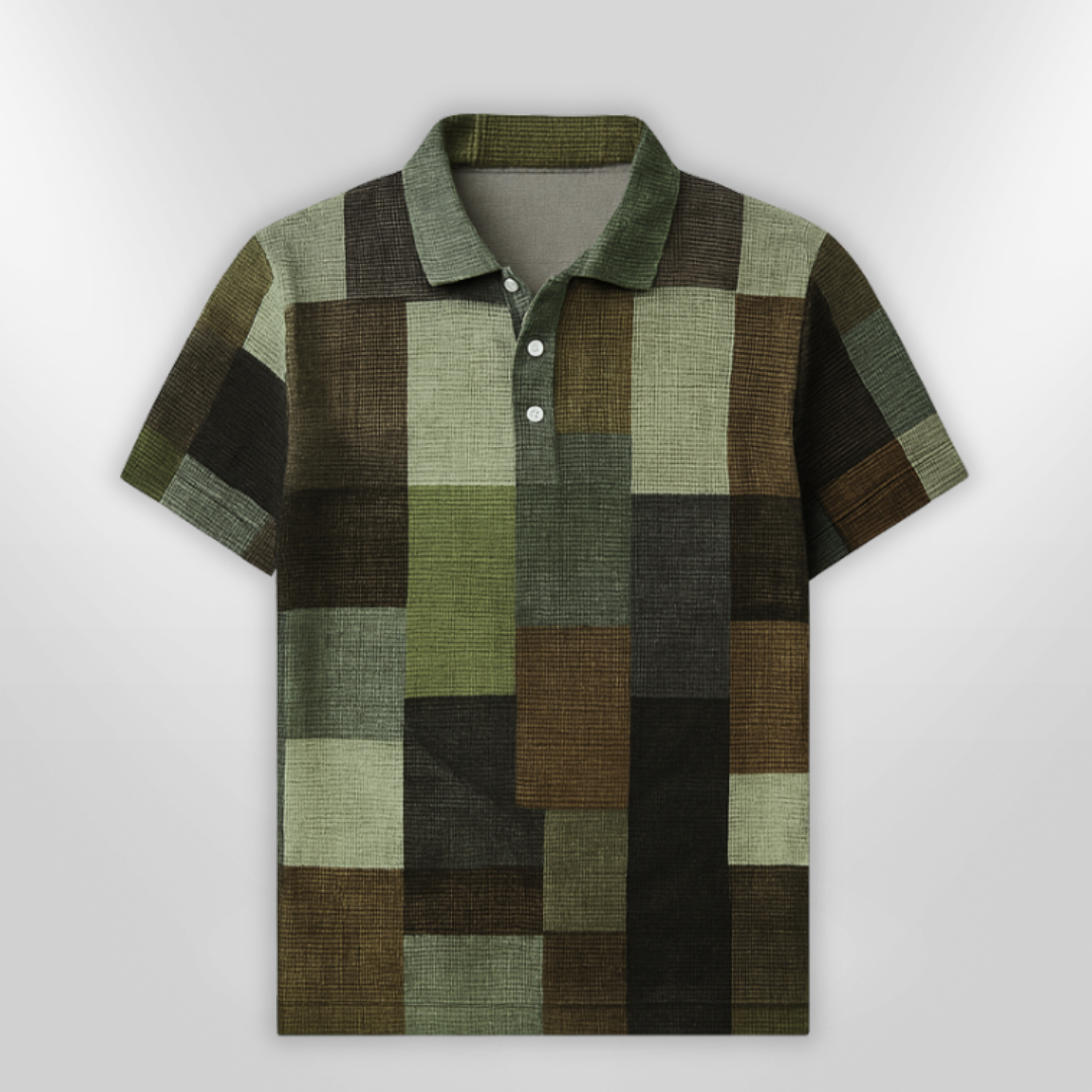 Kvalitet herre rutete poloskjorte. Komfortabel sommer casual skjorte for en stilfull look.