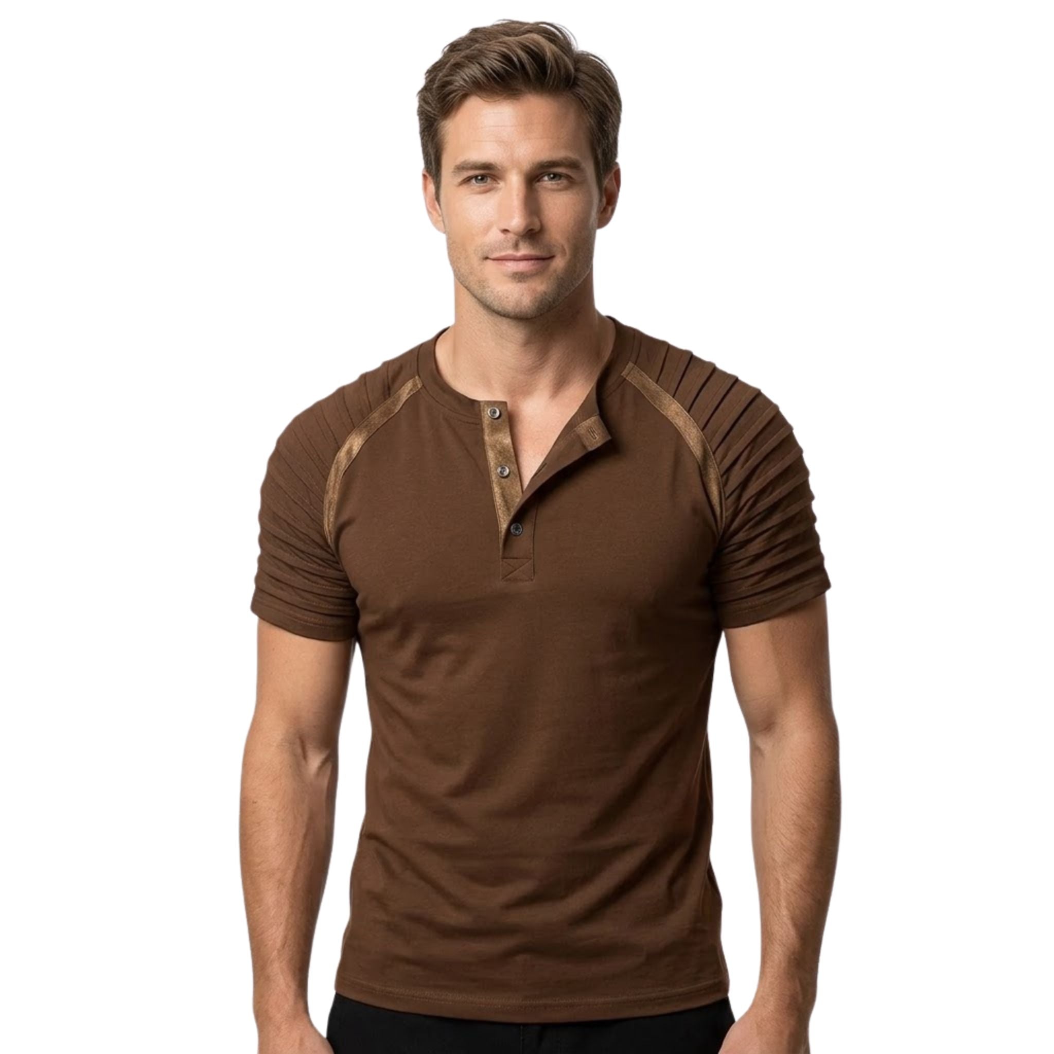 Stilfull herre t-skjorte med striper, perfekt for sommer og fritid. Komfortabel og casual design.