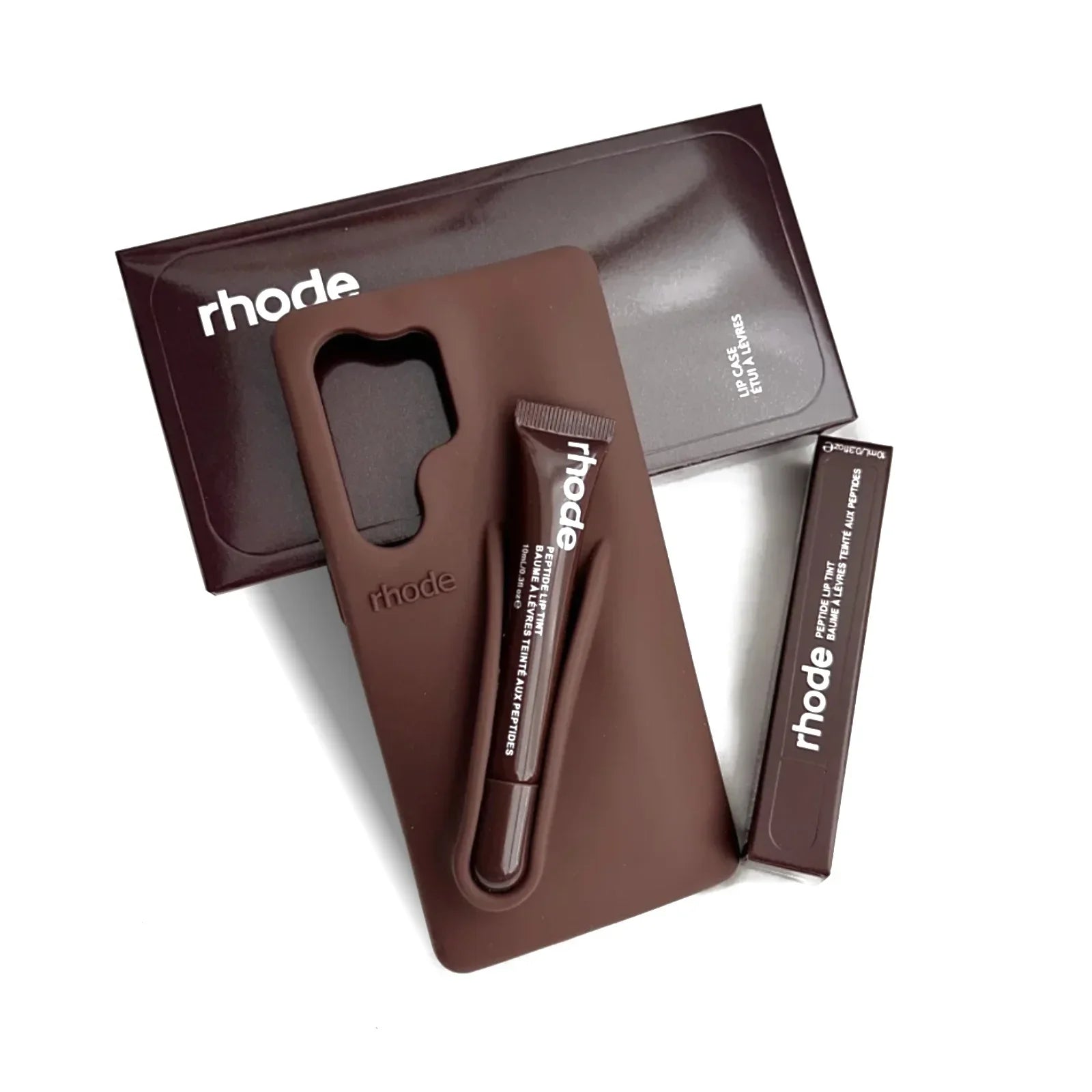 Stilig Galaxy mobildeksel i silikon med integrert lipgloss-sett for optimal beskyttelse og mote.